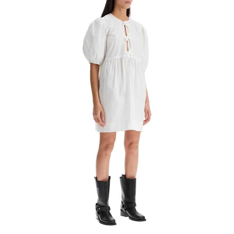 organic cotton tie string mini dress