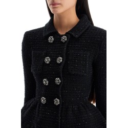 textured knit peplum jacket