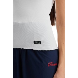 ribbed tank top with logo label