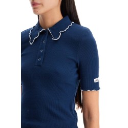 fitted polo shirt with contrasting hems