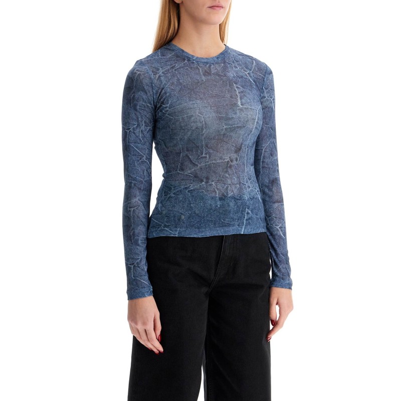 long-sleeved denim effect top for