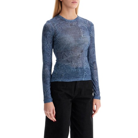 long-sleeved denim effect top for