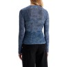 long-sleeved denim effect top for