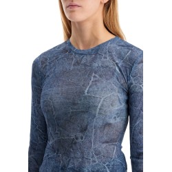 long-sleeved denim effect top for