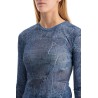 long-sleeved denim effect top for