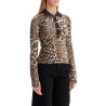 animal print jacquard knit polo