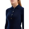 long-sleeved merino wool polo shirt