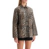 leopard print canvas overshirt