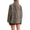 leopard print canvas overshirt