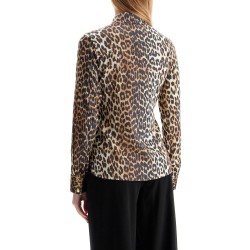 leopard print satin shirt