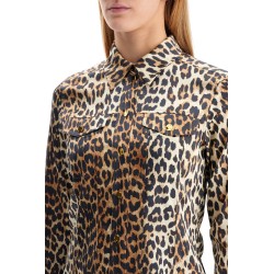 leopard print satin shirt