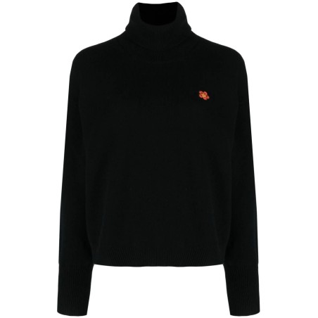 Boxy turtle neck crest jumper