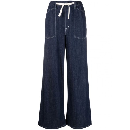 Rinse denim wide sailor jeans