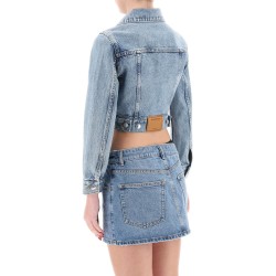 denim jacket with micro rhinest