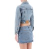 denim jacket with micro rhinest