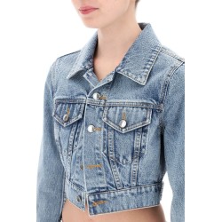 denim jacket with micro rhinest