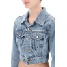 denim jacket with micro rhinest