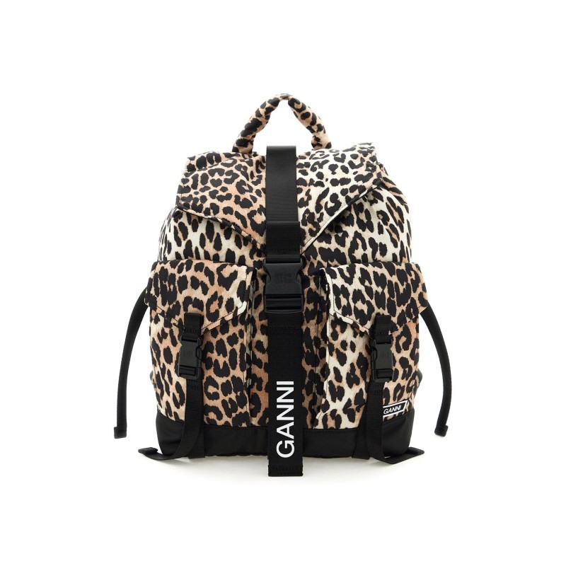 animal print nylon backpack