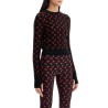 moon jacquard knit cropped sweater