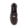 used-effect leather loafers