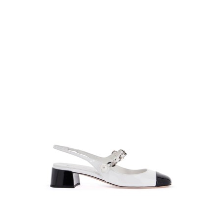 two-tone patent leather slingback dé