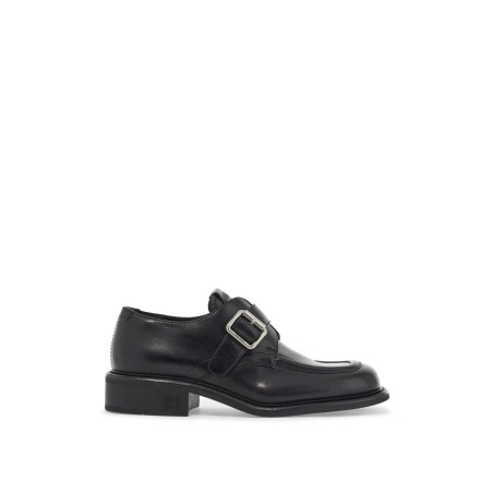 smooth leather monk strap shoes in 9