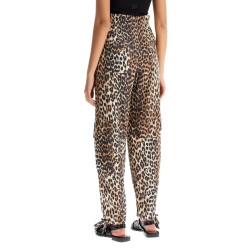 leopard print satin cargo pants