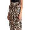 leopard print satin cargo pants