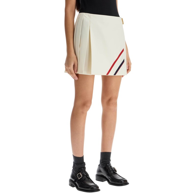 pleated wool mini skirt