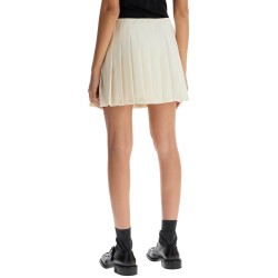 pleated wool mini skirt