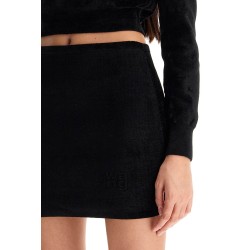 velvet mini skirt