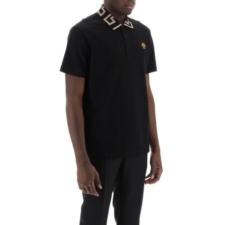 taylor fit polo shirt with greca collar