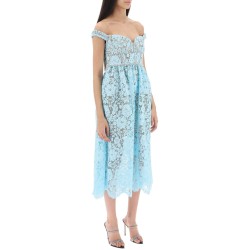 midi dress in floral lace with crystals