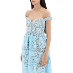 midi dress in floral lace with crystals