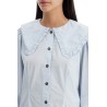 poplin shirt with oversized collar