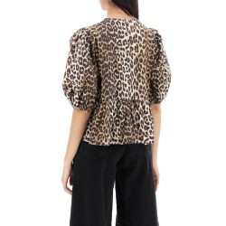 leopard print peplum blouse