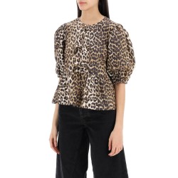 leopard print peplum blouse