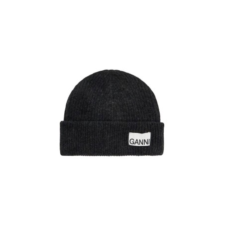 beanie hat with logo label