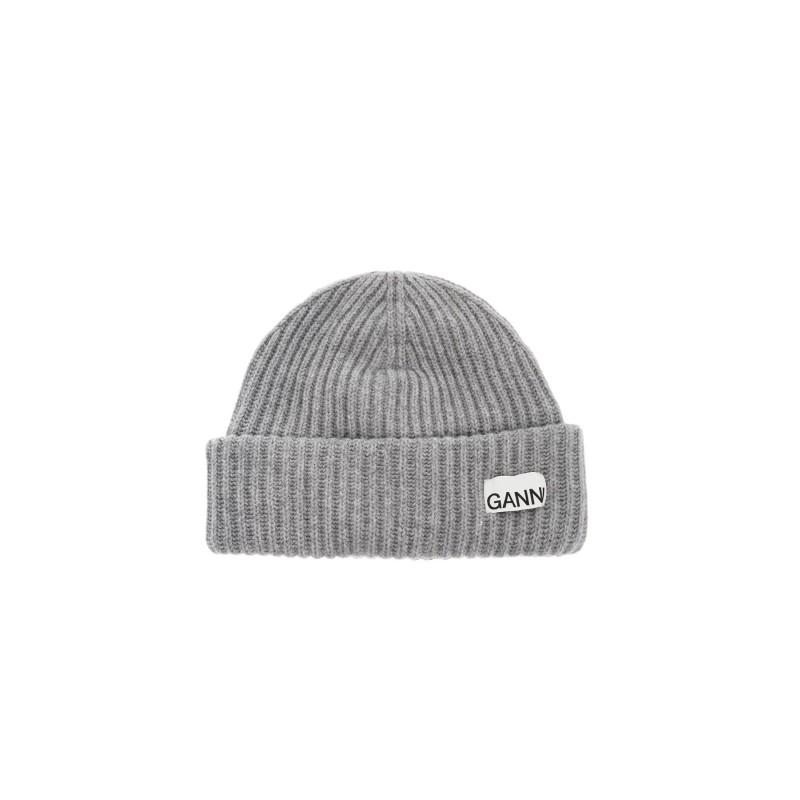 beanie hat with logo patch