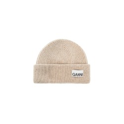 beanie hat with logo label