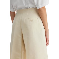 cropped cotton pants in pure cotton