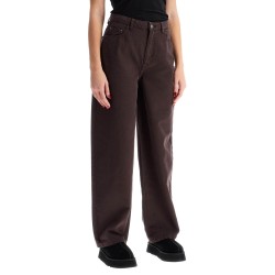 wide leg five-pocket pants with a relaxed