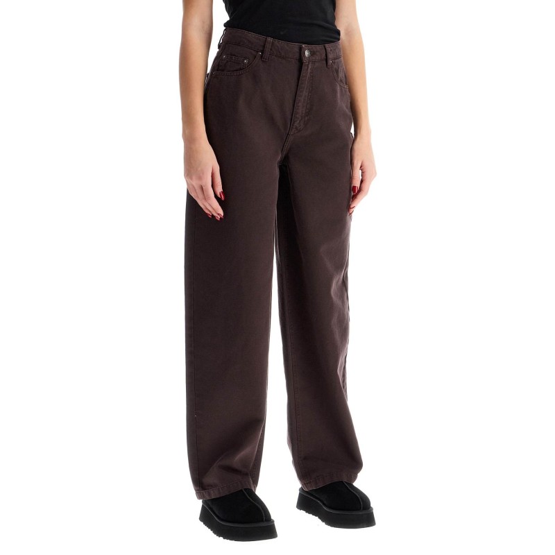 wide leg five-pocket pants with a relaxed