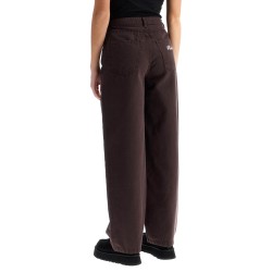 wide leg five-pocket pants with a relaxed