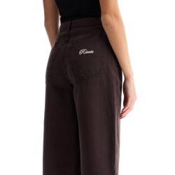 wide leg five-pocket pants with a relaxed