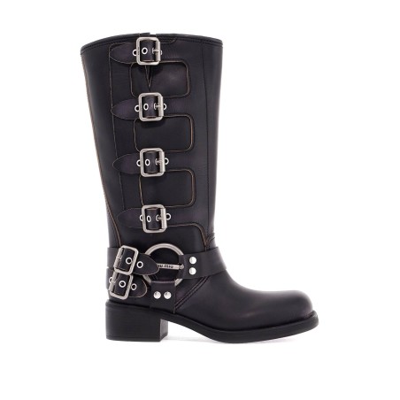 leather biker boots