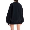 oversized sweatshirt with deep v-neck