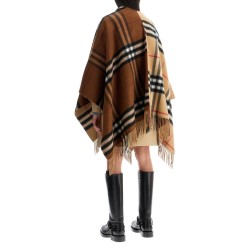 check wool and cashmere cape