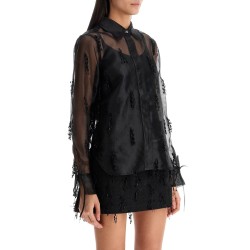 fringed organza shirt