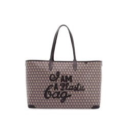 i am a plastic bag zipped motif tote bag